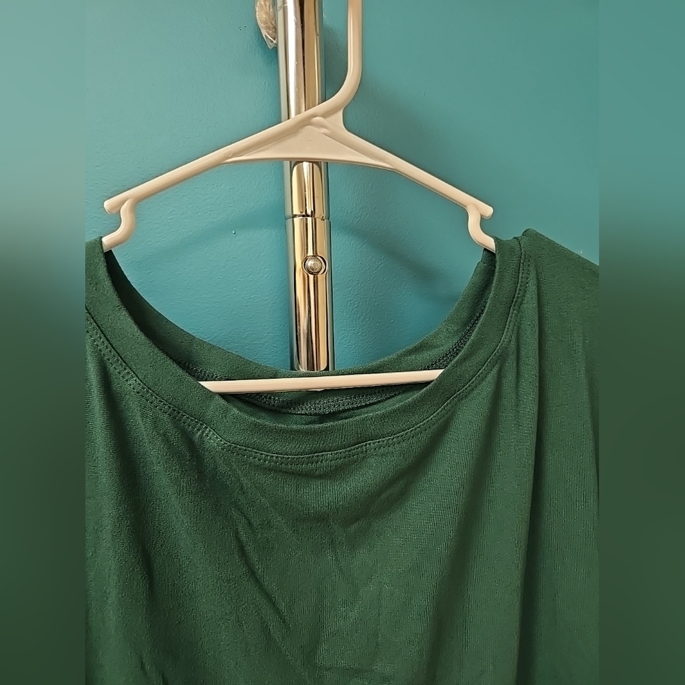 Fringed Short Sleeve Tee - Olive Green - Picture 5 of 8